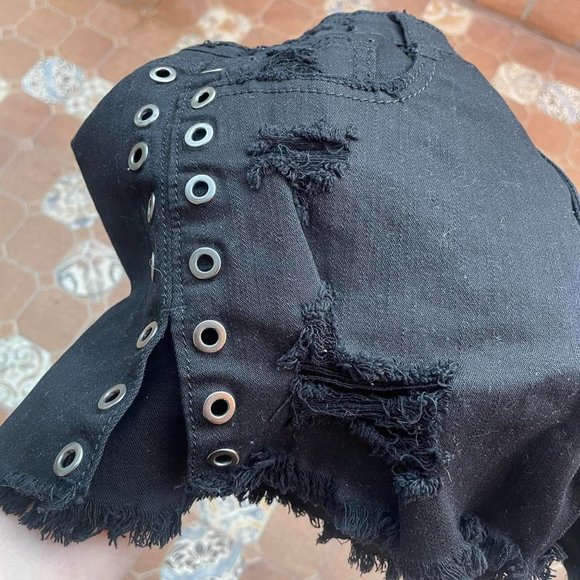Black Ripped Short Shorts - Picture 8 of 8